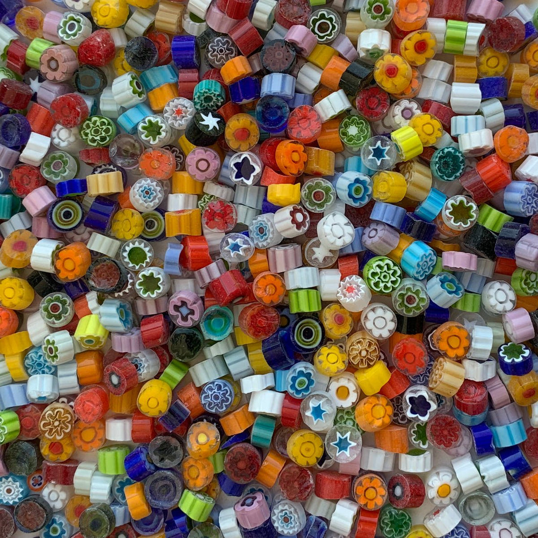 Mozaic din sticlă – Millefiori – amestec de culori 7/8 transparent - mosaicshop