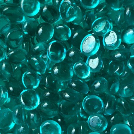 Mozaic din sticlă – Mini picături din sticlă 9-13mm – cristal cian - mosaicshop