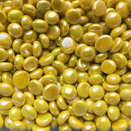 Mini picături din sticlă 9-13mm – galben opalin