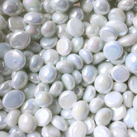 Mozaic din sticlă – Mini picături din sticlă 9-13mm – alb opalin - mosaicshop
