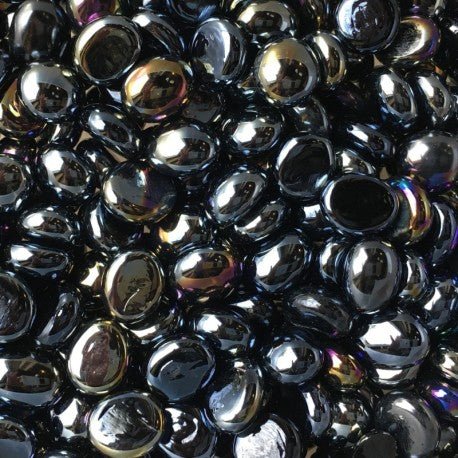 Mini picături din sticlă 9-13mm – negru opalin
