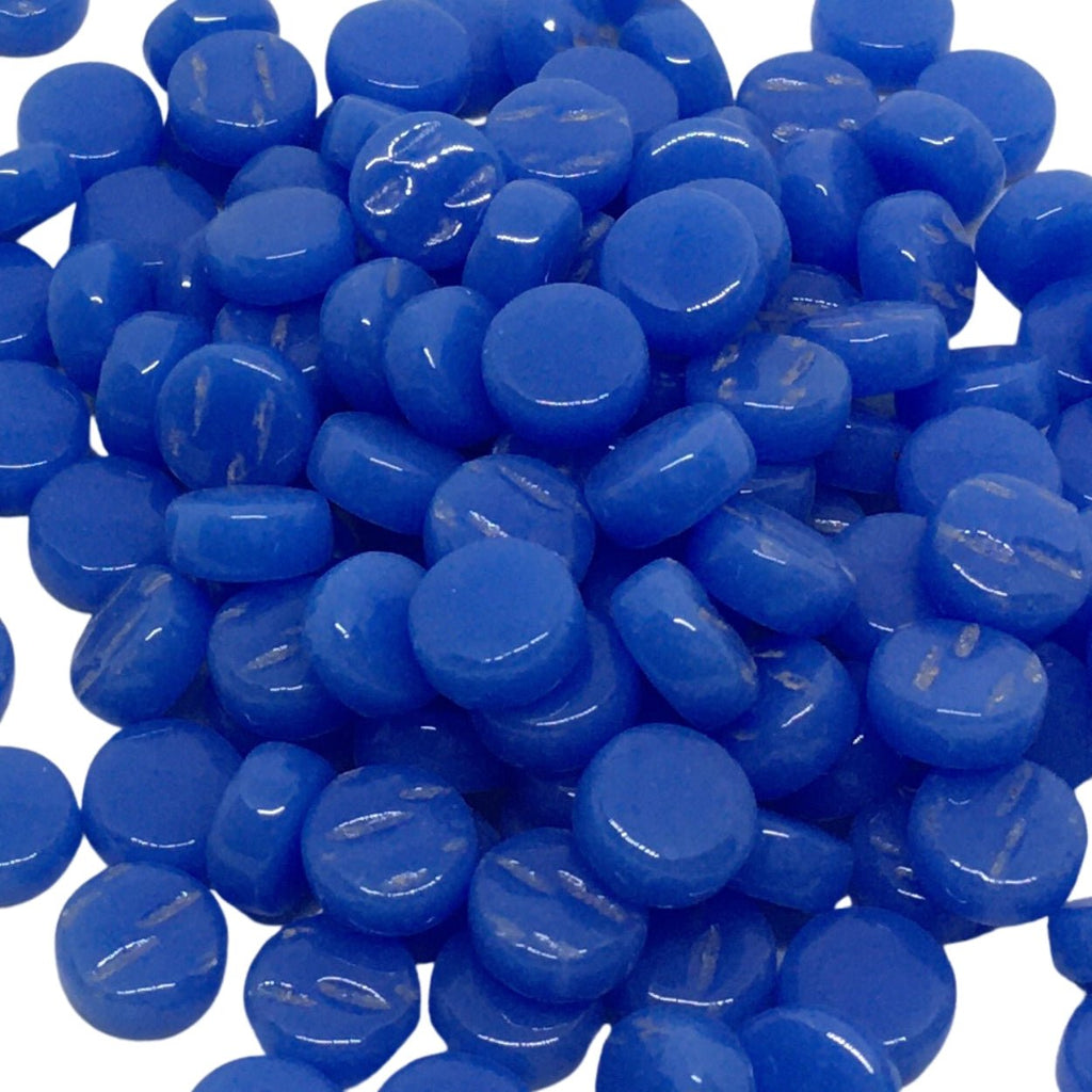 Mozaic din sticlă – Mini discuri 8mm – albastru - mosaicshop