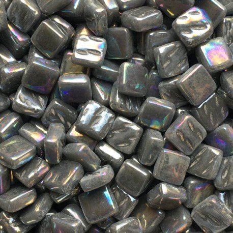 Mozaic din sticlă – Ottoman sidefat 8mm – gri cărbune - mosaicshop