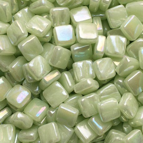 Mozaic din sticlă – Ottoman sidefat 8mm – verde deschis - mosaicshop