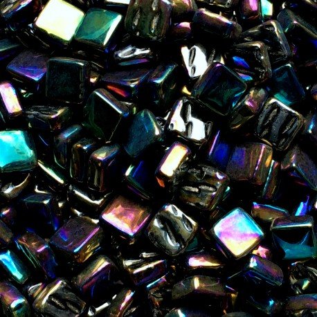 Mozaic din sticlă – Ottoman sidefat 8mm – negru opalin - mosaicshop