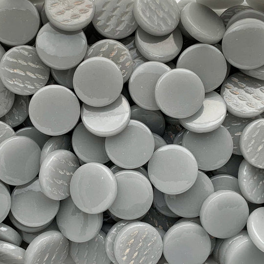 Plăcuță rotundă din sticlă 18mm – gri