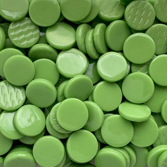 Plăcuță rotundă din sticlă 18mm – verde nou