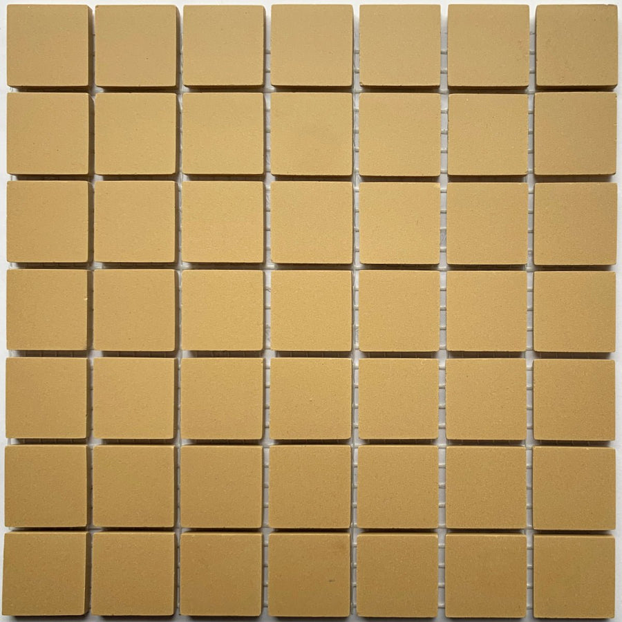 Winckelmans Jaune – plăcuțe de mozaic mate de 20x20 mm pe plasă