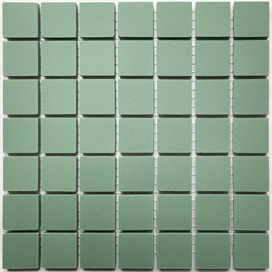 Winckelmans Vert – plăcuțe de mozaic mate de 20x20 mm pe plasă