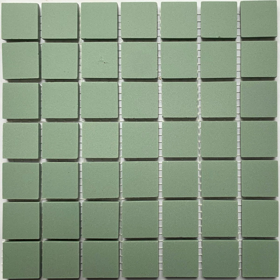Winckelmans Vert Pale – plăcuțe de mozaic mate de 20x20 mm pe plasă