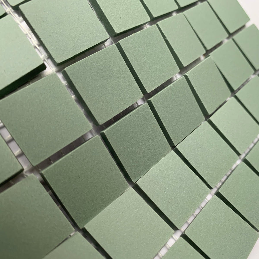 Winckelmans Vert Pale – plăcuțe de mozaic mate de 20x20 mm pe plasă